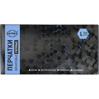 Виниловые неопудренные перчатки AVIORA голубые, размер L, 100 шт 402-917