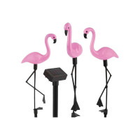 Садовый светильник "Три розовых фламинго на солнечной батарее КОСМОС KOC_SOL367
