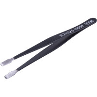 Пинцет TDM ELECTRIC прямой 120 мм, плоское жало 5 мм, блистер, серия "Рубин" SQ1025-0809