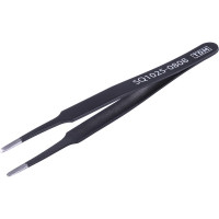 Прямой пинцет TDM ELECTRIC 120 мм, плоское жало 3 мм, блистер, серия "Рубин" SQ1025-0808