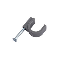 Круглая пластиковая скоба TDM ELECTRIC 10 мм, серая, 50 шт. SQ0514-0063