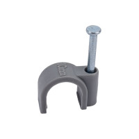 Круглая пластиковая скоба TDM ELECTRIC 10 мм, серая, 50 шт. SQ0514-0063