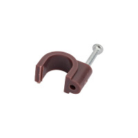 Крепеж для проводов (скоба) TDM ELECTRIC 8мм круглая пластиковая венге упаковка 50 штук SQ0514-0083