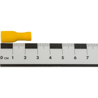 Плоский полностью изолированный наконечник KLR KRD-5638 с манжетой мама Желтый НУ=100шт 6605638