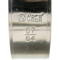 Силовой хомут Nord-Yada Д: 64-67 мм, Ш: 22 мм, Т: 0,6 мм, болт: М6х60, нерж. сталь 902888