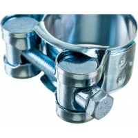 Силовой хомут Nord-Yada Д: 26-28 мм, Ш: 18 мм, Т: 0,6 мм, болт: М5х40, оцинкованная сталь 905985