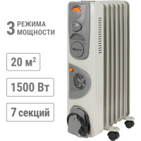 Масляный обогреватель TDM ELECTRIC белый, 1500 Вт, 7 сек, вент, регул. мощн. термостат SQ2501-0911