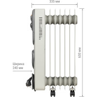 Масляный обогреватель TDM ELECTRIC белый, 1500 Вт, 7 сек, вент, регул. мощн. термостат SQ2501-0911