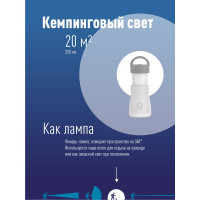 Светодиодный фонарь светильник КОСМОС 3Вт, кемпинг 5Вт, 3,7В 1200mAh литиевый аккумулятор KOCAc6017LED