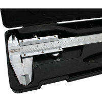 Штангенциркуль ON металлический, 125 мм с глубиномером, шаг 0,02мм, пластик кейс 05-05-125