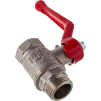 Шаровой кран для воды VALFEX OPTIMA 1/2" ВР/НР рычаг, никелированная латунь VF.215.NLR1.012.Bir