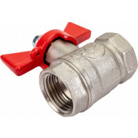 Шаровой кран для воды VALFEX OPTIMA 1/2" ВР/ВР бабочка, никелированная латунь VF.217.NLB1.012.Bir