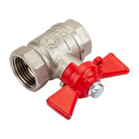 Шаровой кран для воды VALFEX OPTIMA 1/2" ВР/ВР бабочка, никелированная латунь VF.217.NLB1.012.Bir