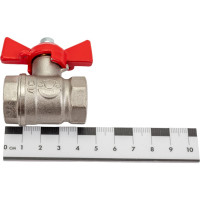 Шаровой кран для воды VALFEX OPTIMA 1/2" ВР/ВР бабочка, никелированная латунь VF.217.NLB1.012.Bir