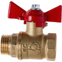 Латунный шаровой кран для воды VALFEX OPTIMA 1/2" ВР/НР ручка-бабочка 11Б27фт1М VF.218.L0B1.012.Bir
