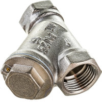 Сетчатый фильтр для воды VALFEX 1/2" ВР/ВР никелированная латунь, под пломбу 46Б5фт1 VF.192.LN0.012.Bir