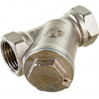 Сетчатый фильтр для воды VALFEX 1/2" ВР/ВР никелированная латунь, под пломбу 46Б5фт1 VF.192.LN0.012.Bir