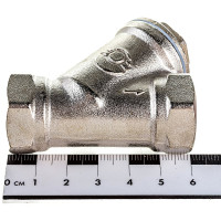 Сетчатый фильтр для воды VALFEX 1/2" ВР/ВР никелированная латунь, под пломбу 46Б5фт1 VF.192.LN0.012.Bir