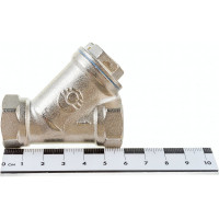 Сетчатый фильтр для воды VALFEX 1/2" ВР/ВР никелированная латунь, под пломбу 46Б5фт1 VF.192.LN0.012.Bir