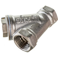 Сетчатый фильтр для воды VALFEX 1/2" ВР/ВР никелированная латунь, под пломбу 46Б5фт1 VF.192.LN0.012.Bir