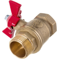 Латунный шаровой кран для воды VALFEX OPTIMA 3/4" ВР/НР ручка-бабочка 11Б27фт1М VF.218.L0B1.034.Bir