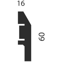 Плинтус COSCA DECOR AP04 под покраску, белый, 60x16x2400 мм, МДФ, с пазом СПБ077578