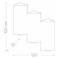 Уличный светодиодный светильник FERON DH110, 6x1W, 600Lm, 4000K, черный, 11704