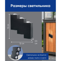 Уличный светодиодный светильник FERON DH110, 6x1W, 600Lm, 4000K, черный, 11704