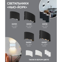 Уличный светодиодный светильник FERON DH110, 6x1W, 600Lm, 4000K, черный, 11704