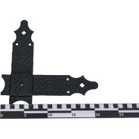 Фигурный уголок Домарт 200x200x50 мм, кованая серия ЯРОСЛАВЛЬ, черный 171088