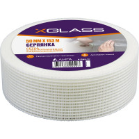 Лента серпянка стеклотканевая самоклеящаяся X-Glass Pro 50 мм х 153 м 220075