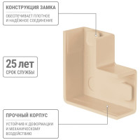 Поворот на 90 гр. TDM ELECTRIC КМП 15х10 сосна упаковка 4 шт SQ0411-0240