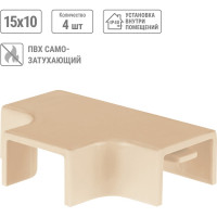 Угол Т-образный TDM ELECTRIC КМТ, сосна, 15х10 упаковка 4 шт SQ0411-0260