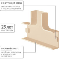 Угол Т-образный TDM ELECTRIC КМТ, сосна, 20х10 упаковка 4 шт SQ0411-0262