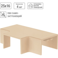 Угол Т-образный TDM ELECTRIC КМТ, сосна, 25х16 упаковка 4 шт SQ0411-0263