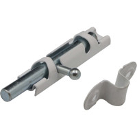 Задвижка Левша ЗТ-12 малая, накладная, белая/цинк У1-3029.БЦ