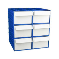 Пластиковый короб СТЕЛЛА-ТЕХНИК 140x250x100 мм, комплект 6 штук C-2-К6-синий-белый