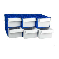 Пластиковый короб СТЕЛЛА-ТЕХНИК 140x250x100 мм, комплект 6 штук C-2-К6-синий-белый