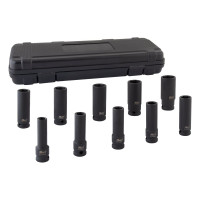 Набор ударных глубоких торцевых головок (10 шт; 10-24 мм; 1/2) KRAFT KT 702034