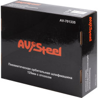 Пневматическая орбитальная шлифмашина AV Steel 125 мм с отсосом AV-701335