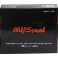 Пневматическая орбитальная шлифмашина AV Steel 125 мм с отсосом AV-701335