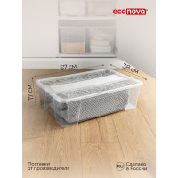 Универсальный ящик Econova TEX-BOX 57x38x17 см, 28 л, бесцветный 434207201