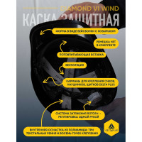 Защитная каска Delta Plus DIAMOND VI WIND из ABC с вентиляцией, черная DIAM6WTRNO