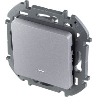 Переключатель Legrand одноклавишный с подсветкой/индикацией Legrand Inspiria 10А 250В безвинтовые зажимы алюминий 673662