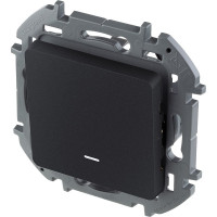 Выключатель Legrand одноклавишный с подсветкой/индикацией Legrand Inspiria 10А 250В безвинтовые зажимы антрацит 673613