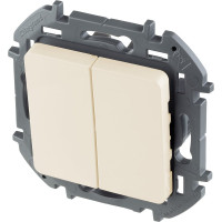 Двухклавишный выключатель Legrand - INSPIRIA - 10 AX - 250 В - слоновая кость 673621