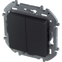 Двухклавишный выключатель Legrand - INSPIRIA - 10 AX - 250 В - антрацит 673623