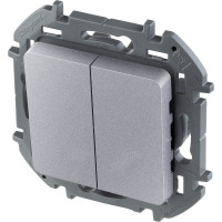 Двухклавишный выключатель Legrand - INSPIRIA - 10 AX - 250 В - алюминий 673622