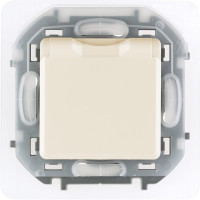 Розетка Legrand с заземлением IP44 Legrand Inspiria со шторками с защитной крышкой 16А 250В винтовые зажимы слоновая кость 673741