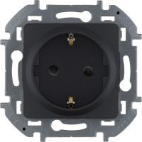 Розетка Legrand с заземлением Legrand Inspiria со шторками 16А 250В винтовые зажимы антрацит 673733